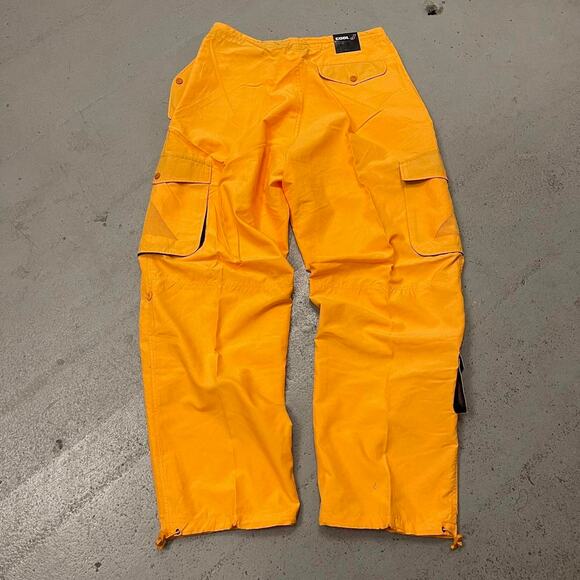 Vintage Baggy Y2k Urban Wide Leg Yellow Rave Windbreaker Skater Pant Men Size XL - Picture 2 of 4